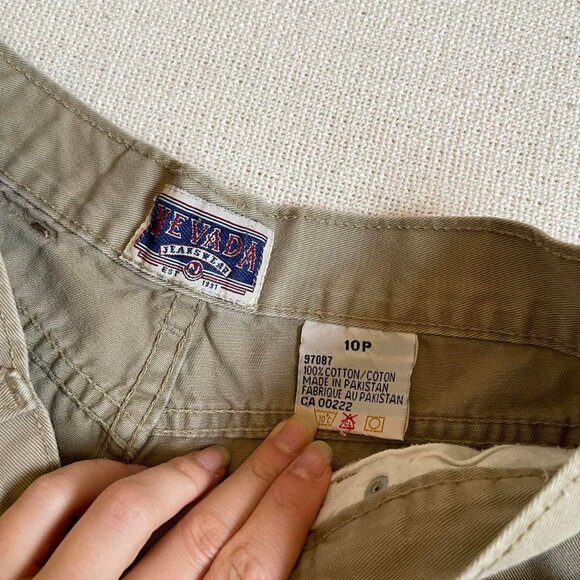 Vintage 90s Nevada Straight Leg Khaki Denim Pants - Picture 5 of 6